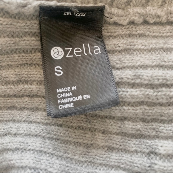 ZELLA HEATHER GRAY RIBBED WRAP SWEATER SIZE SMALL - Picture 7 of 16